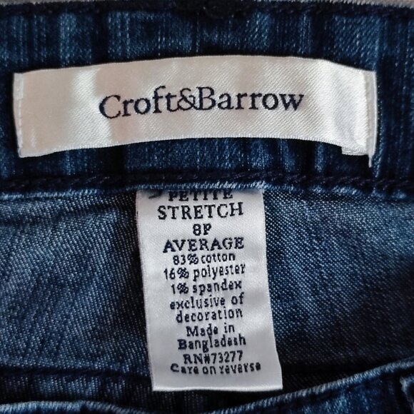 Croft&Barrow jeans women's size 8P denim blue straight leg stretch - Picture 5 of 13